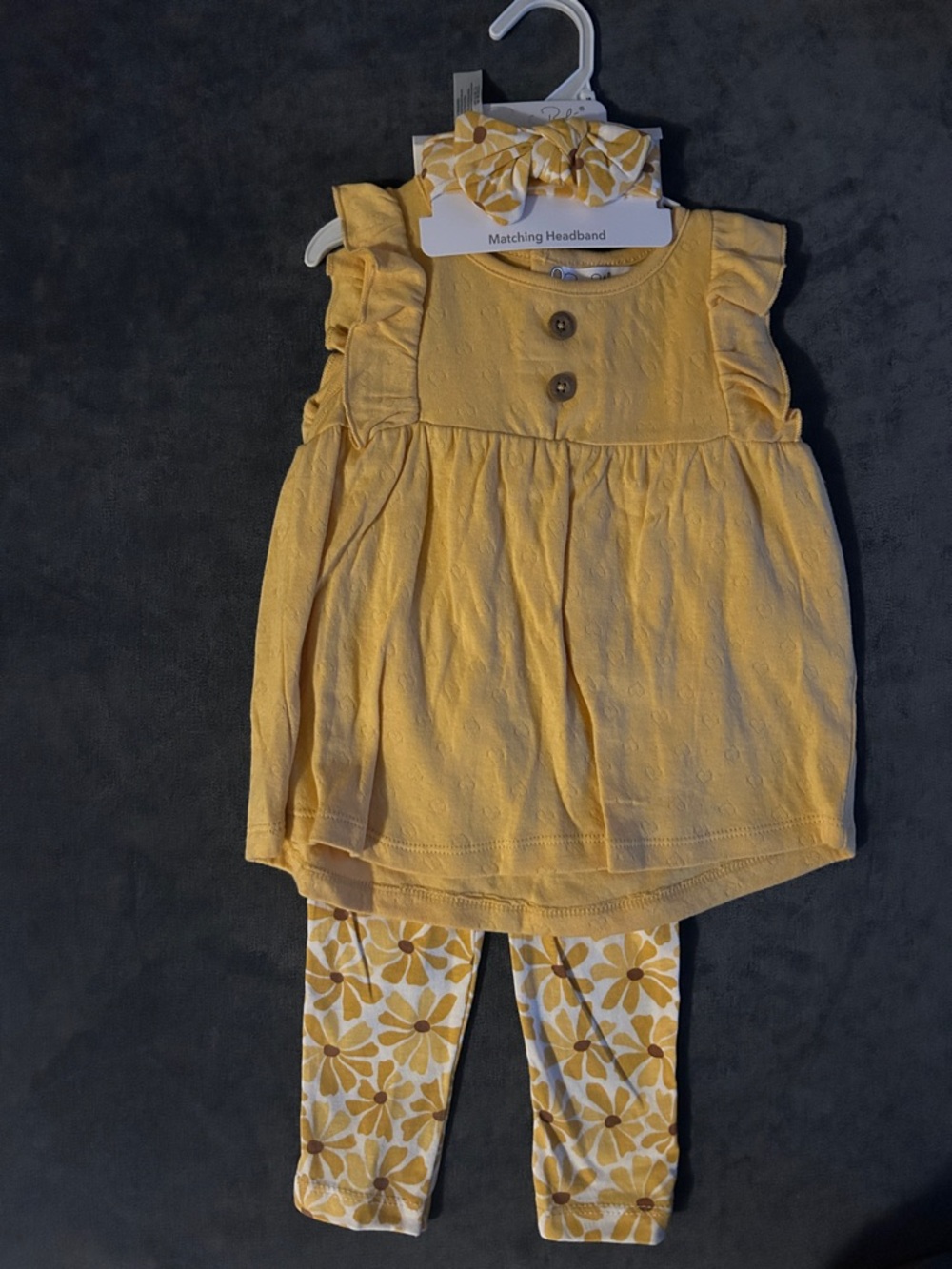 Rene Rofe Yellow Floral Matching Set with Headband